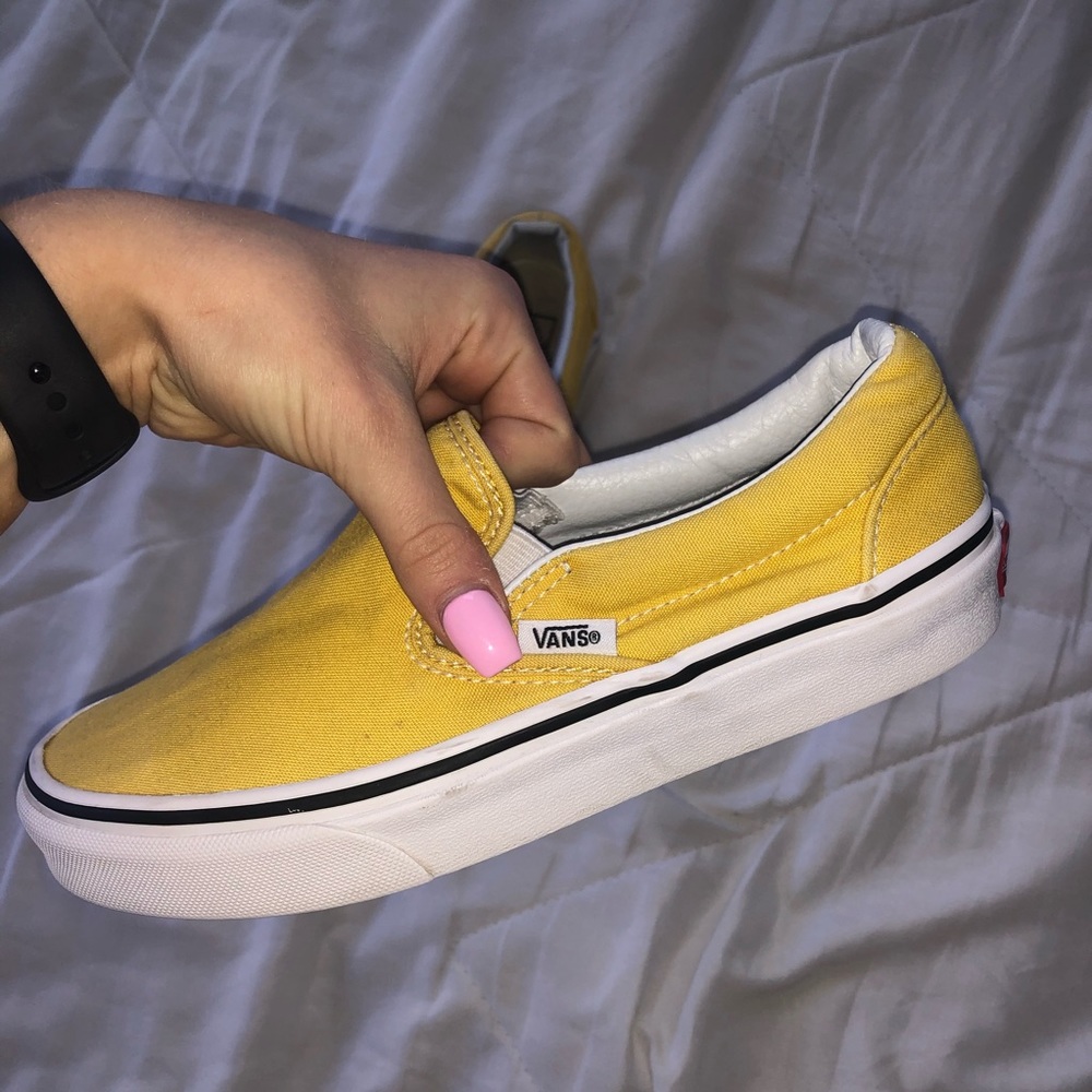 yellow slip on vans